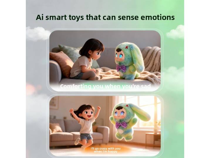 Peluche interactive intelligente avec conversation vocale, yeux LED, compagnon émotionnel, robot, animal de compagnie électronique
