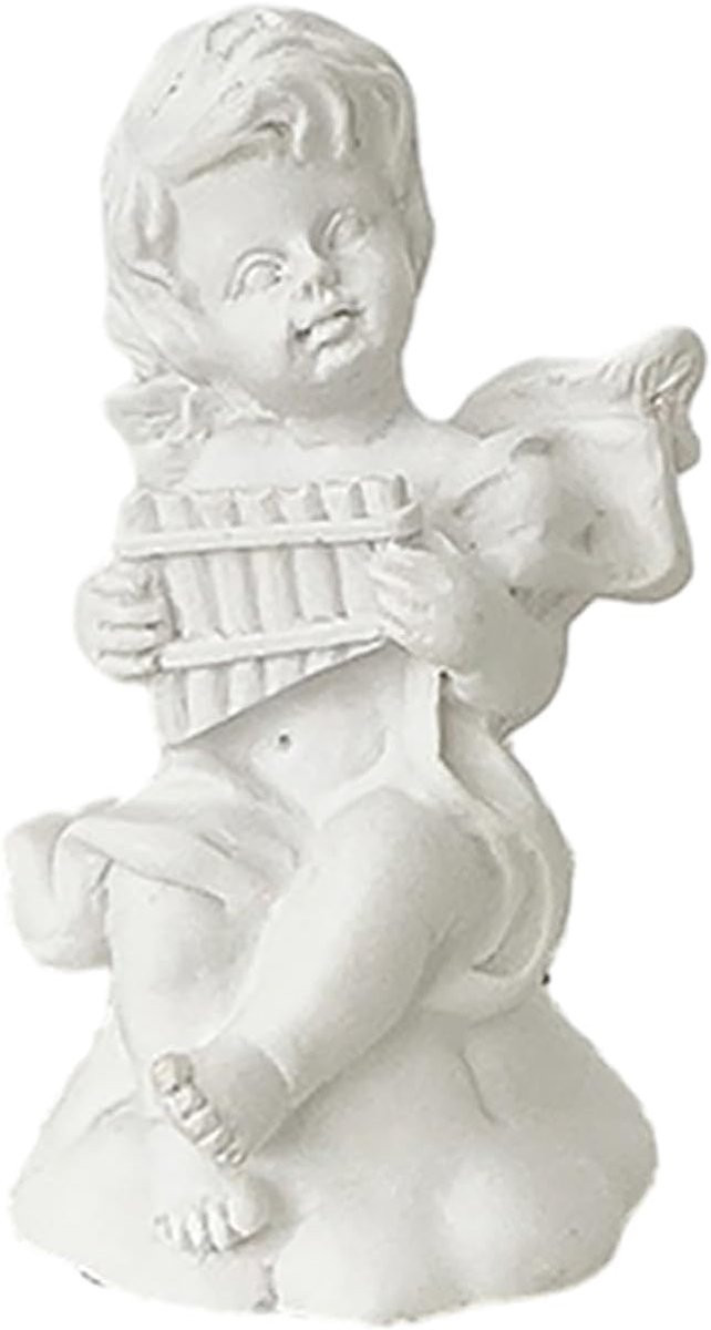 Set van 2 Mini Cupido Beeldjes - Wit Engel Ornament van Gedetailleerd Hars voor Huisdecoratie