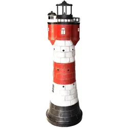 Westerholt, Deko Figuren + Skulpturen, Solar Leuchtturm Roter Sand, 50 cm