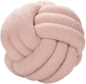 Inspire Picks Handwoven Knotted Ball Pillow Eco Friendly Decorative Plush Throw Cushion light Pink