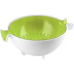 Guzzini 29250084 Fratelli Kitchen Active Design Set Abtropfsieb, Küchensieb, Weiss, Grün
