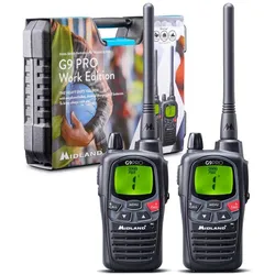 Midland G9 Pro 2er Kofferset (12 km), Walkie Talkie, Schwarz