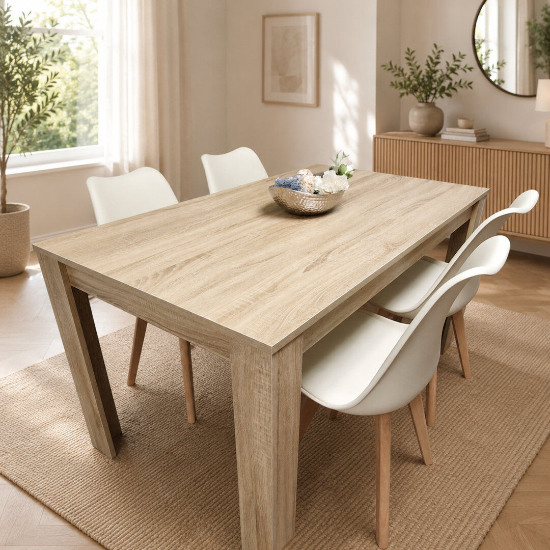 KOSY KOALA Lubaabah 4 -Person Dining Set Oak 75H x 140L x 80W cm