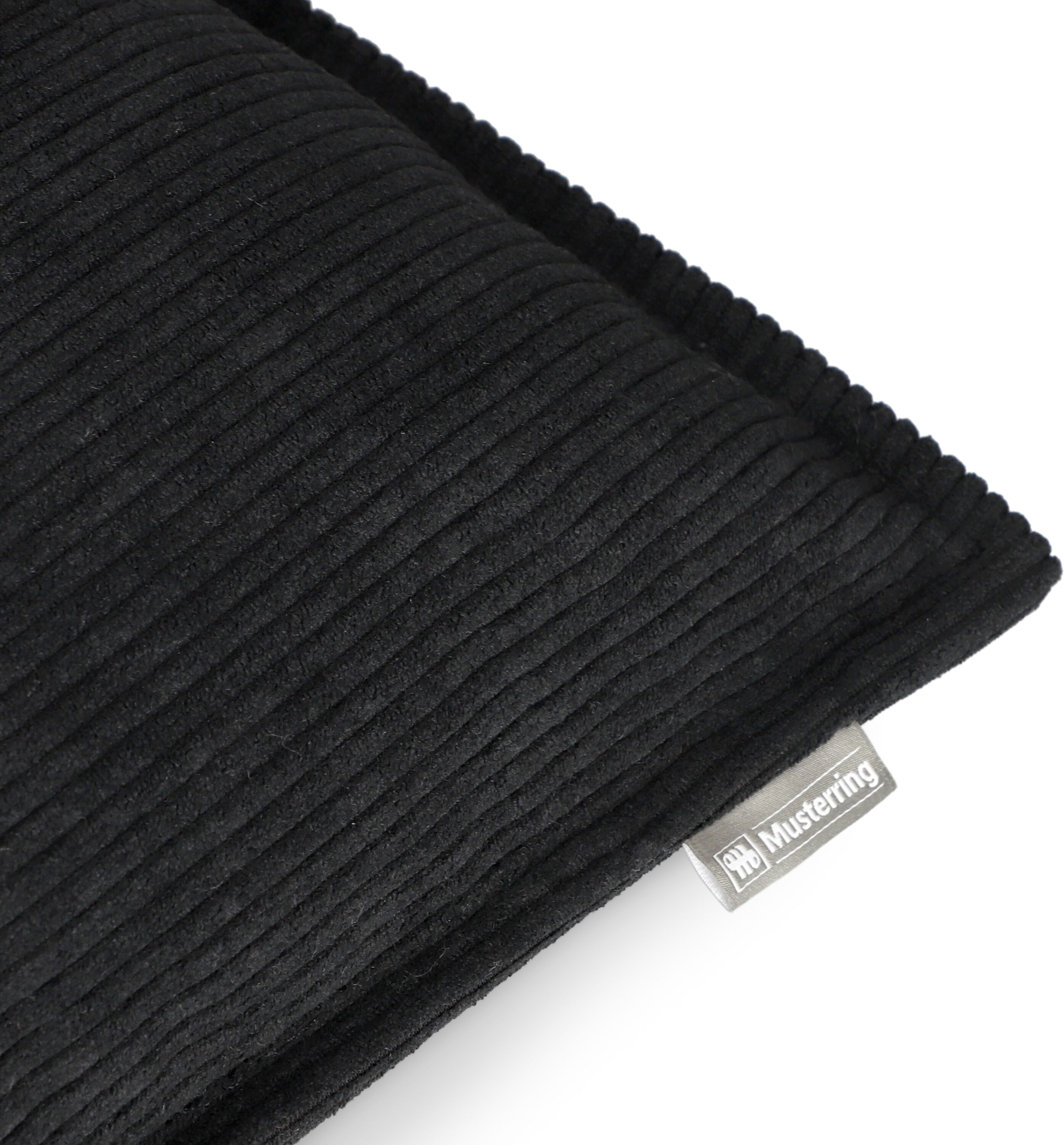 Dekokissen MUSTERRING "Cord", schwarz (schwarz, cord unifarben), B:58cm L:38cm, Kunstfaser, Dekokissen_Sitzkissen_Kissenhüllen, Dekokissen, aus recycelten Fasern