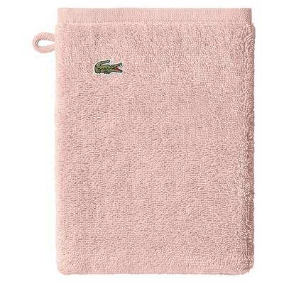 Waschhandschuh LACOSTE "LLECROCO", rosa (rosepal), B:15cm L:21cm, Frottier, Waschlappen, mit Label-Applikationen