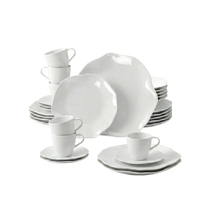 Geschirr-Set VILLEROY & BOCH "Kombiservice Pura 30er Set weiß", weiß, 30, Porzellan, Geschirr-Sets, Geschirr-Set, Spülmaschinenfest, Mikrowellensicher