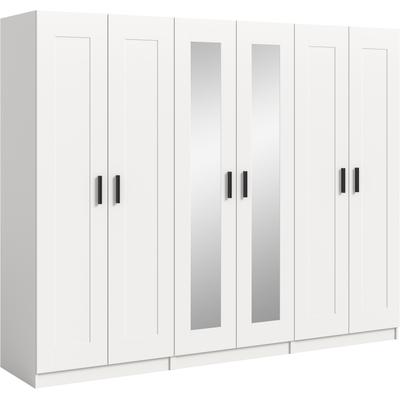 Kleiderschrank HOME AFFAIRE "Farmsen, Schlafzimmerschrank, Garderobe, Schrank", weiß, B:240cm H:195cm T:56cm, FSC-zertifizierter Holzwerkstoff, Schränke, Kleiderschrank, Set best. aus: 3 Kleiderschränken, individuell platzierbar