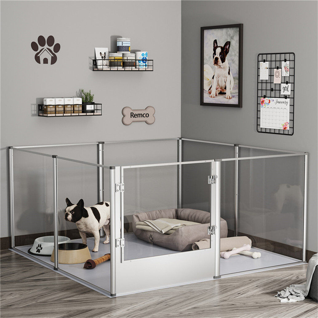 Archie & Oscar Playpen Pet Pen Clear 61 cm H x 120 cm W x 120 cm D