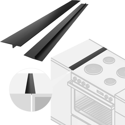 KitchenCuration Silicone Stove Counter Gap Cover Best Fit For Kitchen Cracks Black