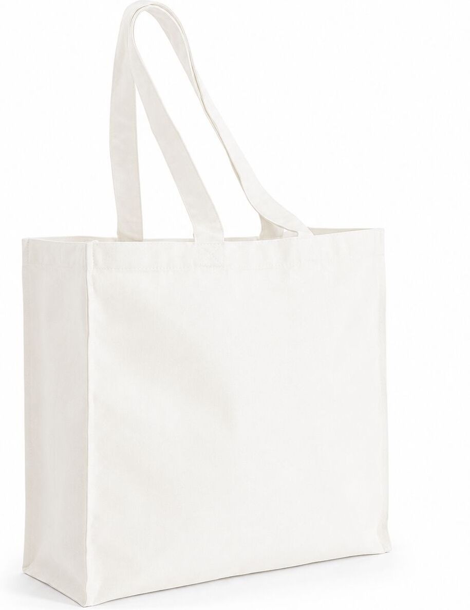 Tirolix Shopper in Cotone Bianca 41x38x13 cm