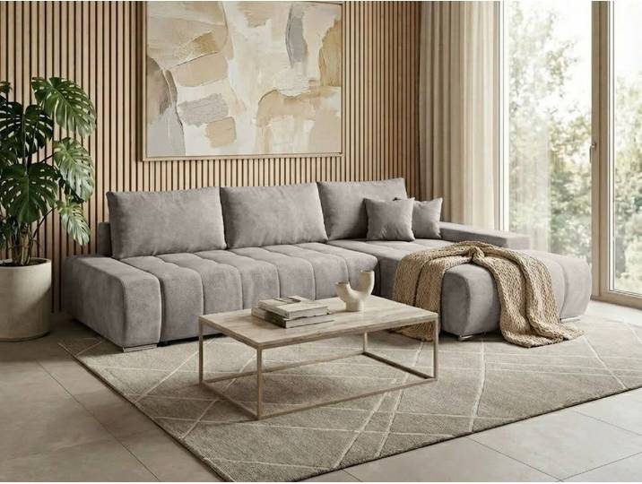 Beautysofa Ecksofa Draco L mit Schlaffunktion, in pflegeleichten Stoffen, Bettkasten