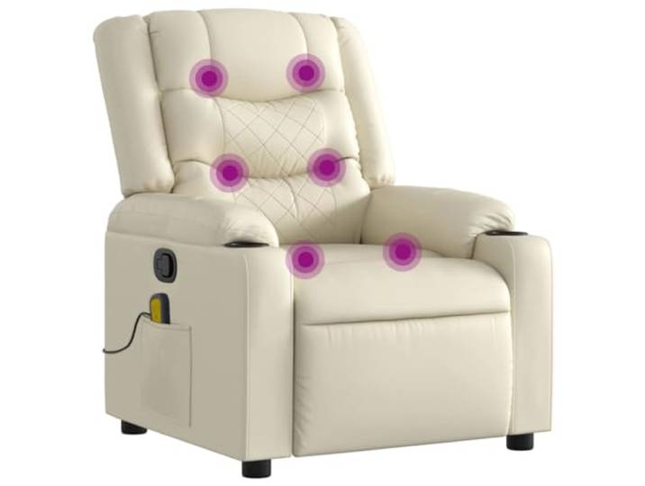 vidaXL Massagesessel Creme Kunstleder