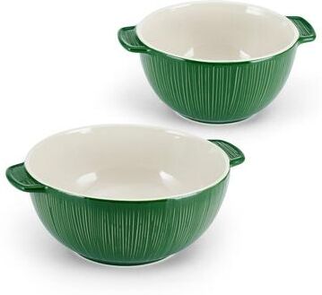 Fitz and Floyd Set of 2 Sicily Green Serving Bowls