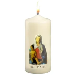Marienkerze "Maria mit Kind" Elfenbein 120 x Ø 50 mm, 1 Stück