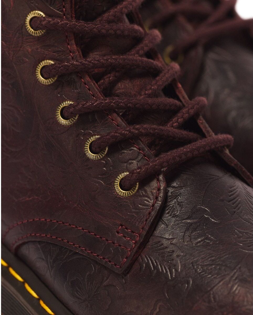 DR. MARTENS Boots plateformes Jadon Emboos Floral en cuir Crazy Horse