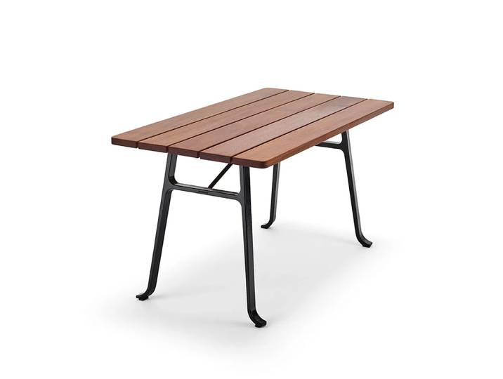 Byarums bruk Table Seriff Huile de acajou, support noir