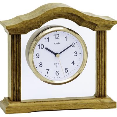 Funktischuhr AMS, braun (eichefarben), Tischuhren, Quarzuhr, Wohnzimmer, Esszimmer