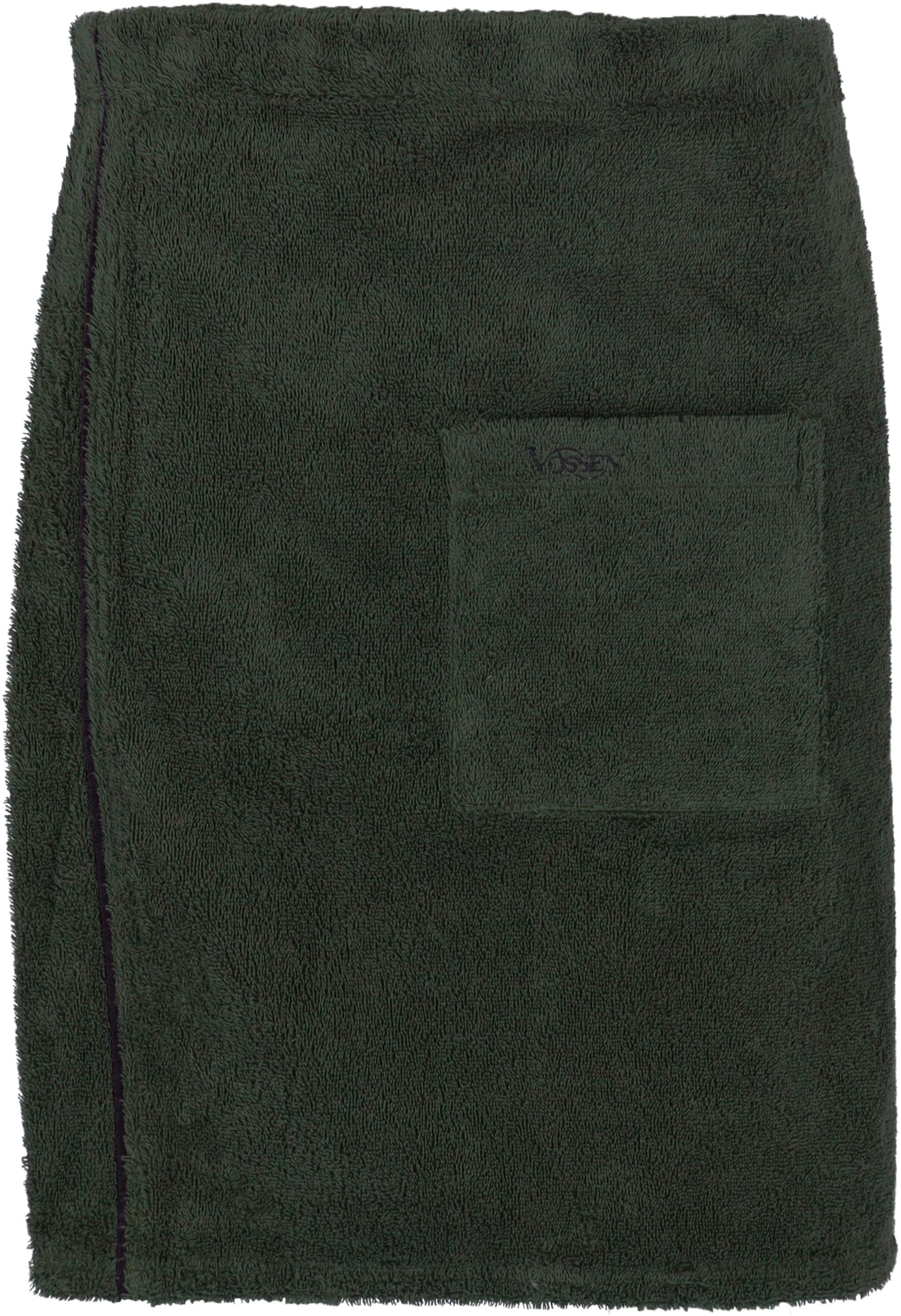 Kilt VOSSEN "Lars, ideal für Sauna & Spa", grün (mud grün), L:60cm, Wirkfrottier, Hausmäntel, Kilt mud grün L: 60cm, N-Gr