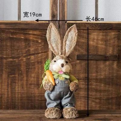 Inspire Essentials Straw Woven Easter Bunny Decor Rustic Rabbit Garden And Home Ornament 16