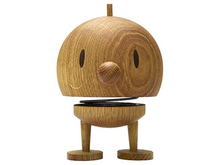 Hoptimist Bumble en Bois\, Figurine à secouer\, décoration scandinave pour Le Salon\, Le Bureau\, Le Couloir\, la Salle de Bain\, Super Cadeau\, 7\,5 x 8\,5 x 10\,7 cm\, Medium\, Oak