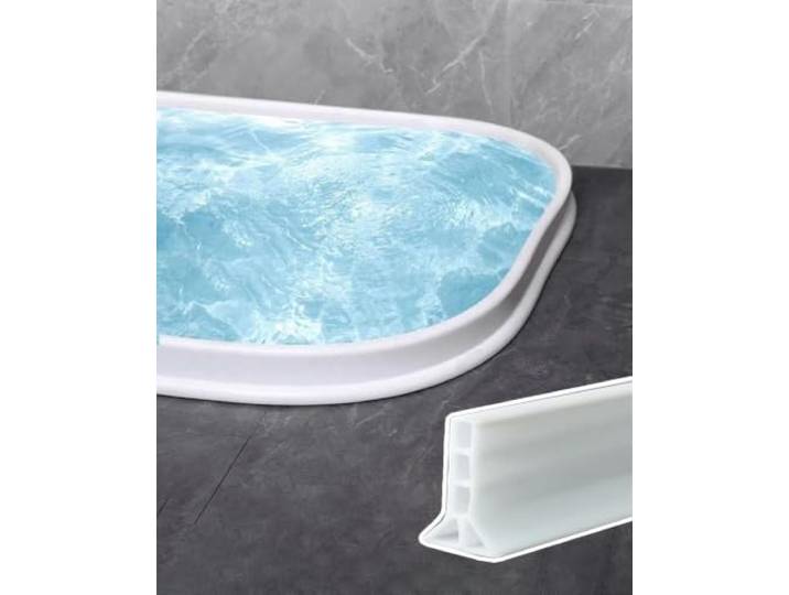 Schwallschutzleiste Dusche Weiche 10 cm Dusch-Wassersperre, Silikon Selbstklebende Flexible Silikon-Duschwassersperre, Abnehmbarer Spritzschutz Begehbare Dusche(400cm(157 ))