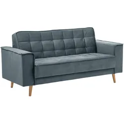 SOFA 2-Sitzer Kavindra Samtvelours azur
