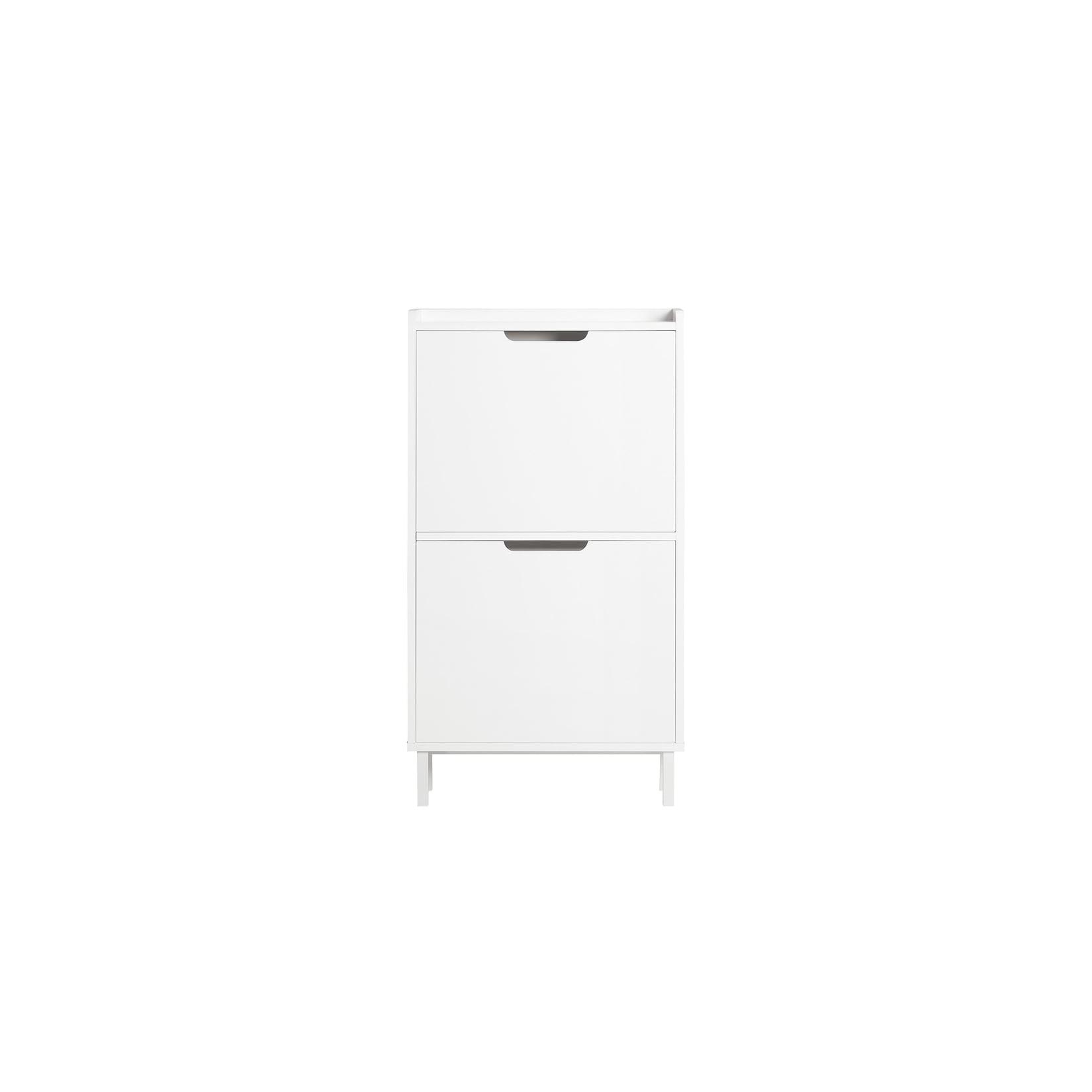 SoBuy Schuhschrank mit 2 Schubladen Weiß 50x19x90cm Minimalistisch