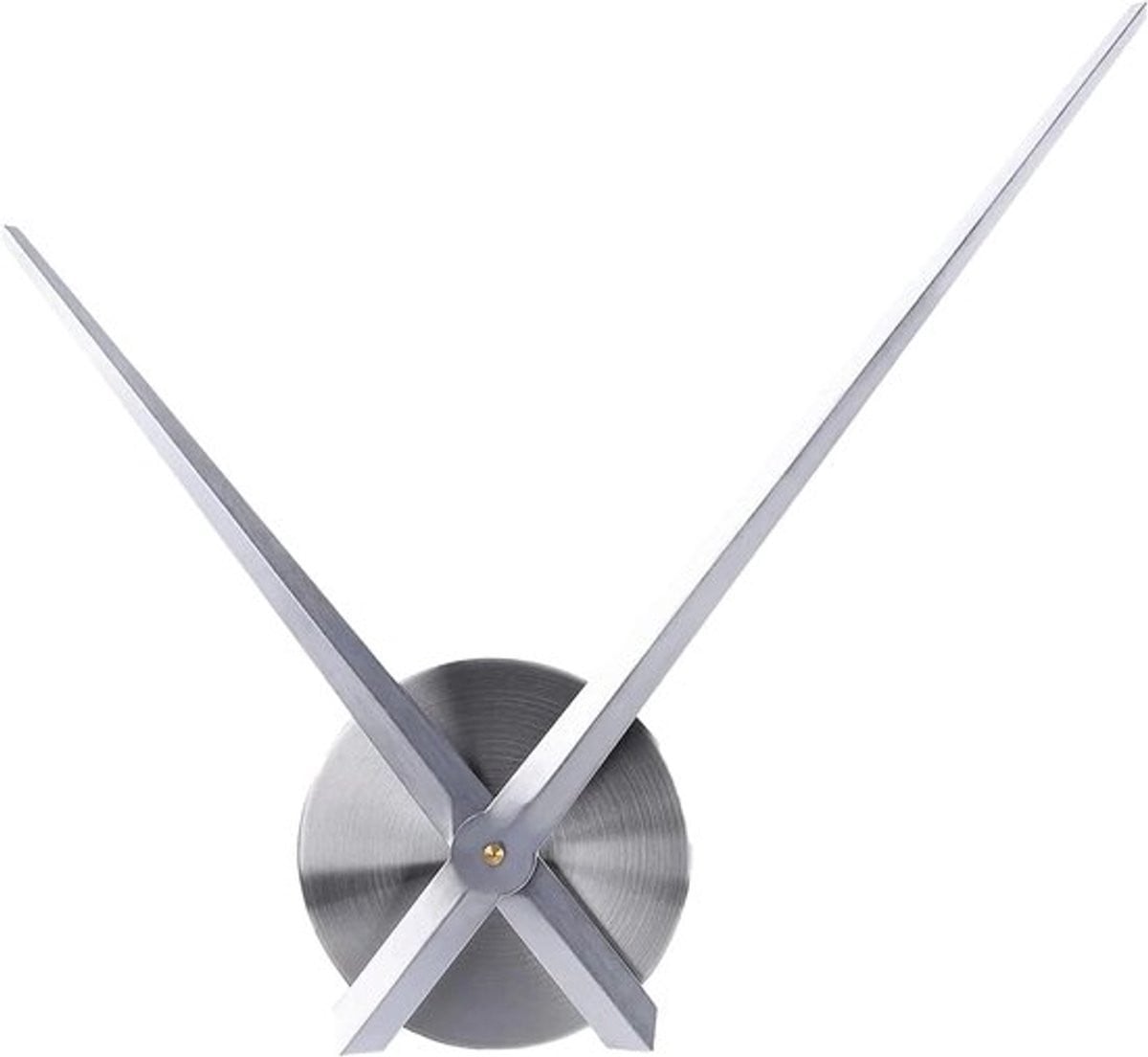 SnelShoppen DIY Wandklok 3D Metaal Quartz - Zilver