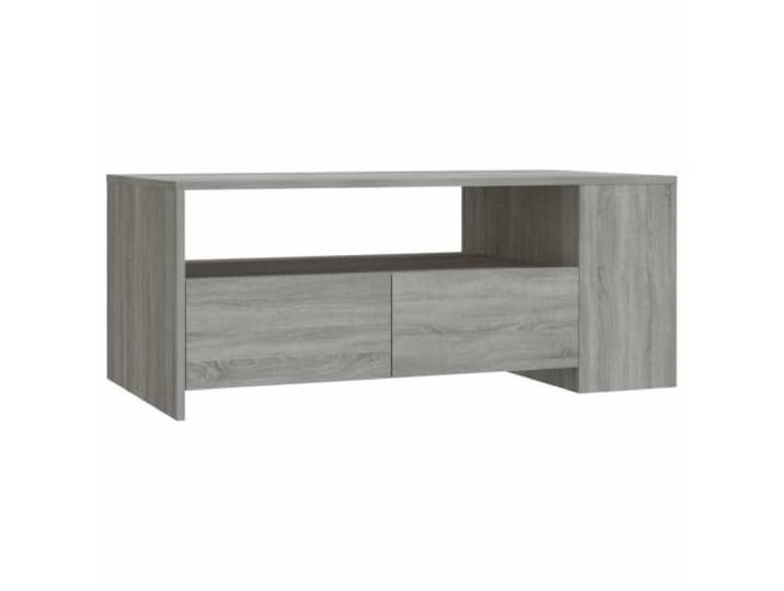 Couchtisch Grau Sonoma Eiche 102x55x42cm mit Tür Schrank mit Ablagen, Holzwerkstoff, feuchtigkeitsbeständig, Schmuckplatte, Montageanleitung inklusive