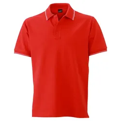 Polo-Shirt "JN986" - M - tomato/white