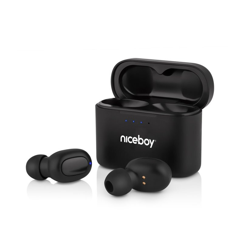 Niceboy HIVE Podsie 2021 Draadloze Koptelefoon met Microfoon - Zwart