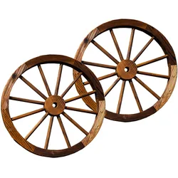HTI-Living Holzrad 2er Set Rustikal