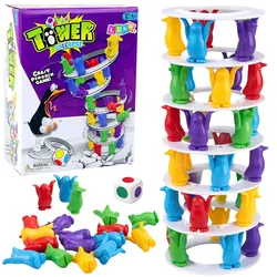 Verrückte Pinguine auf dem Turm – ein farbenfrohes Familien-Arcade-Spiel