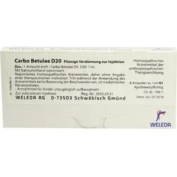 CARBO BETULAE D 20 Ampullen 8 ml