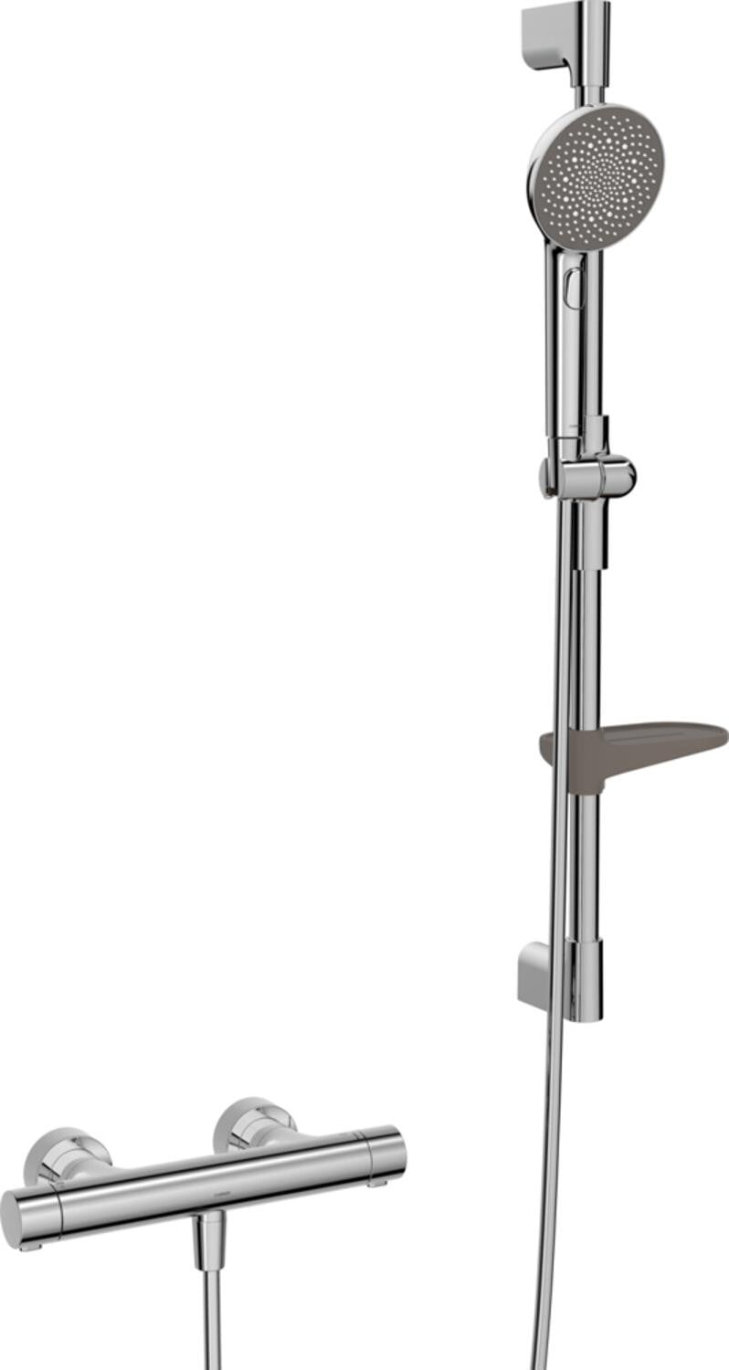 Hansa Aurelia thermostaatdoucheset met douchestang van 77 cm en handdouche met 3 straalpatronen