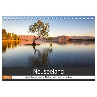 Neuseeland - Atemberaubende Natur und Landschaften (Tischkalender 2026 DIN A5 quer), CALVENDO Monatskalender