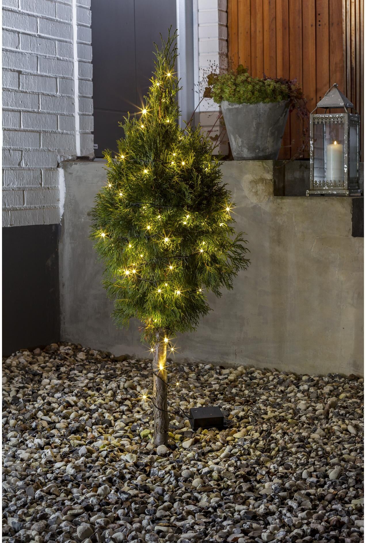 KONSTSMIDE LED-Lichterkette "LK Batterie 80 LED 45176 m Outdoor", schwarz, Flammen 80 Stk., Kabellänge 0,5m x Gesamtlänge 8,4m, Lichterketten, LED-Lichterkette schwarz Flammen 80 Stk., Kabellänge 0,5m x Gesamtlänge 8,4m
