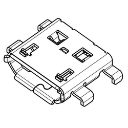 Micro USB Typ B Buchse, SMD, THT Montage, 4 Ableiter