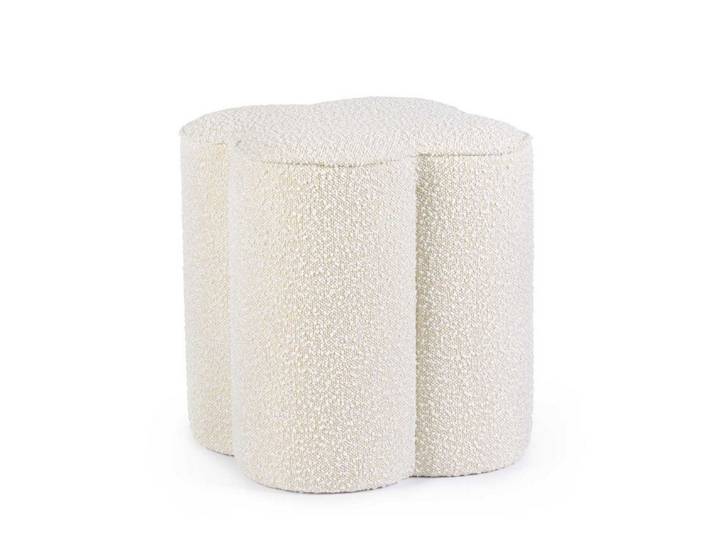 Feeling4Home Pouf Cointa aus Boucle-Stoff, Natur