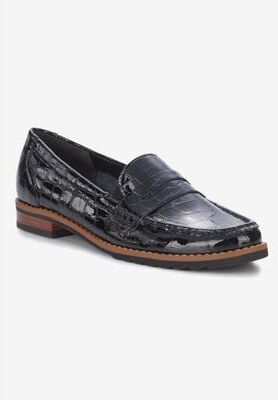 Women's Winnie Ii Flat by Ros Hommerson in Black Patent Croc (Size 11 N)