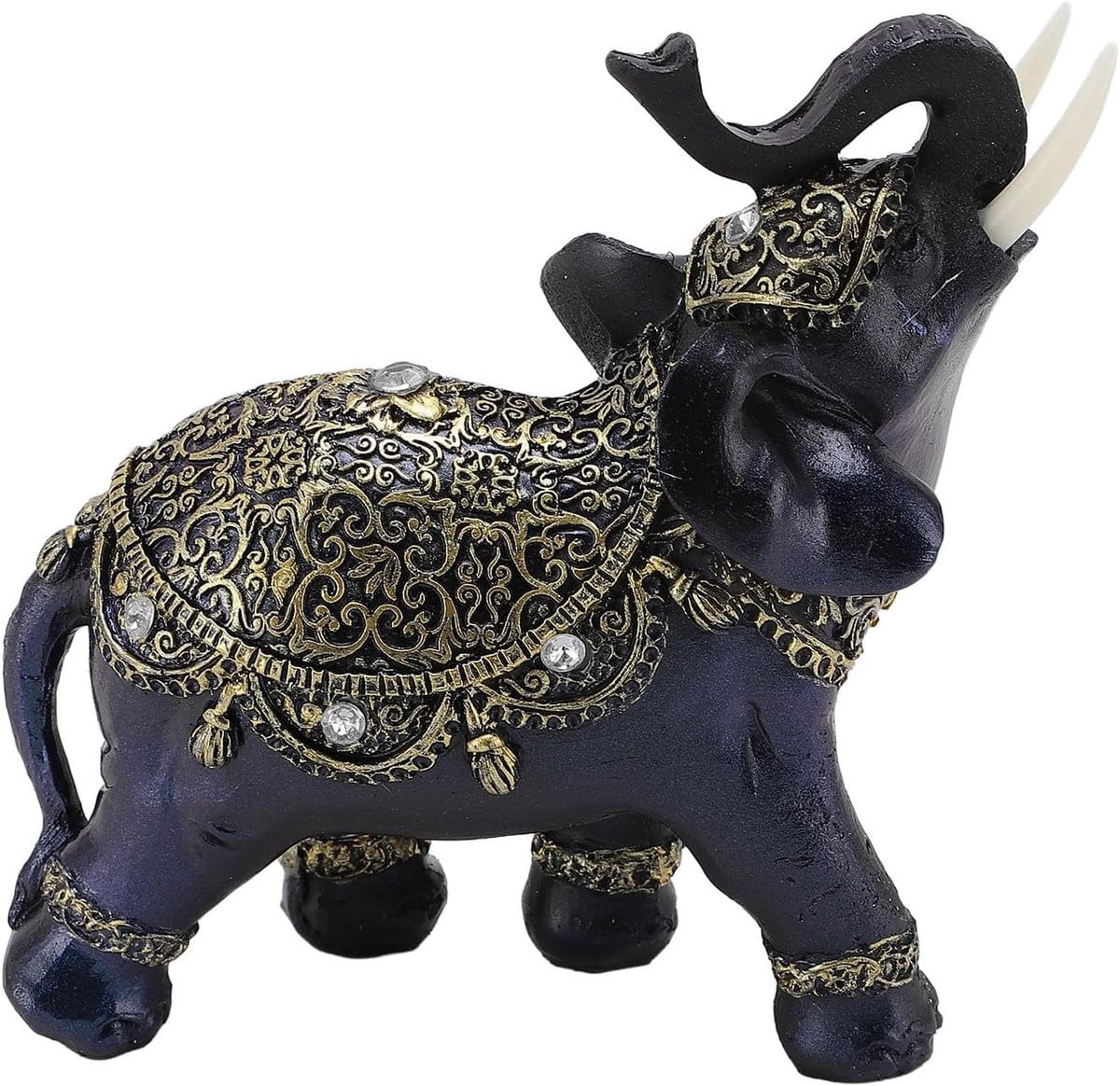 Blauw Olifant Beeldje - Groot Gelukssymbool voor Huisdecoratie