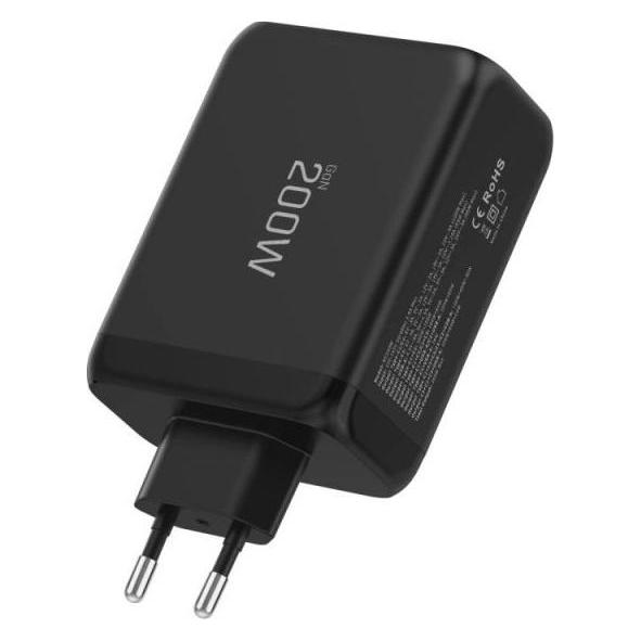 Tech-Protect NC200W-GAN 4-PORT NETZLADEGERÄT PD 200W / QC3.0 SCHWARZ (200 W, 4 Ports) (5906302352340)