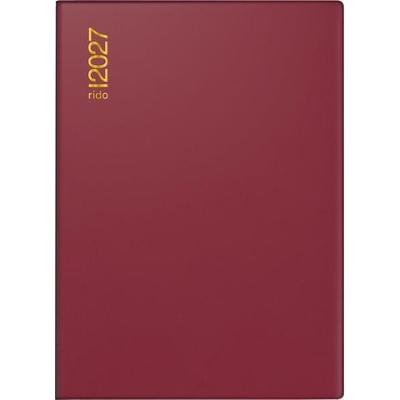 rido/idé 7018182297 Taschenkalender Mod. Technik II 2027 A6, Kunststoff, bordeaux
