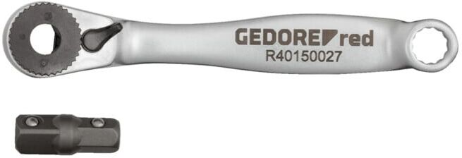 Gedore R40150027 Cliquet à embouts gauche/droite 1/4 91 mm RSW6° + adaptateur ; Gedore Red (3300161)