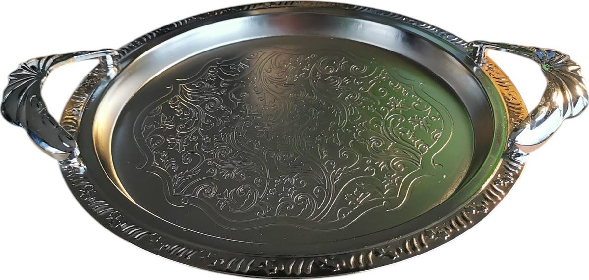 Decoratief rond dienblad met opvallend patroon