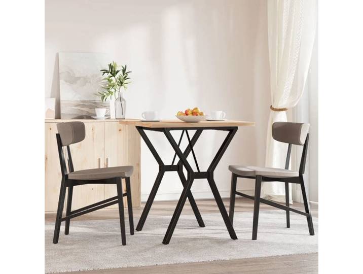 Table CUISINE - Brun - Table de repas - Montage simple - cadre en Y - 70x70x75 5cm bois de pin massif acier T10573