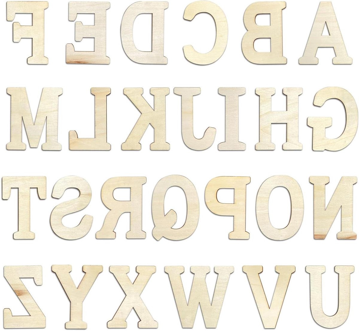 Ambacht Letters Houten Alfabet Letters - 219 Stuks - Natuurlijk Ongelakt Hout voor DIY Knutselen