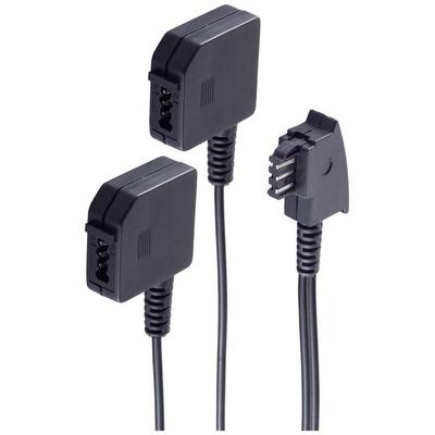 Shiverpeaks Telefon (analog) Adapter [1x TAE-F-Stecker - 2x TAE-F-Buchse] 0.2m Schwarz