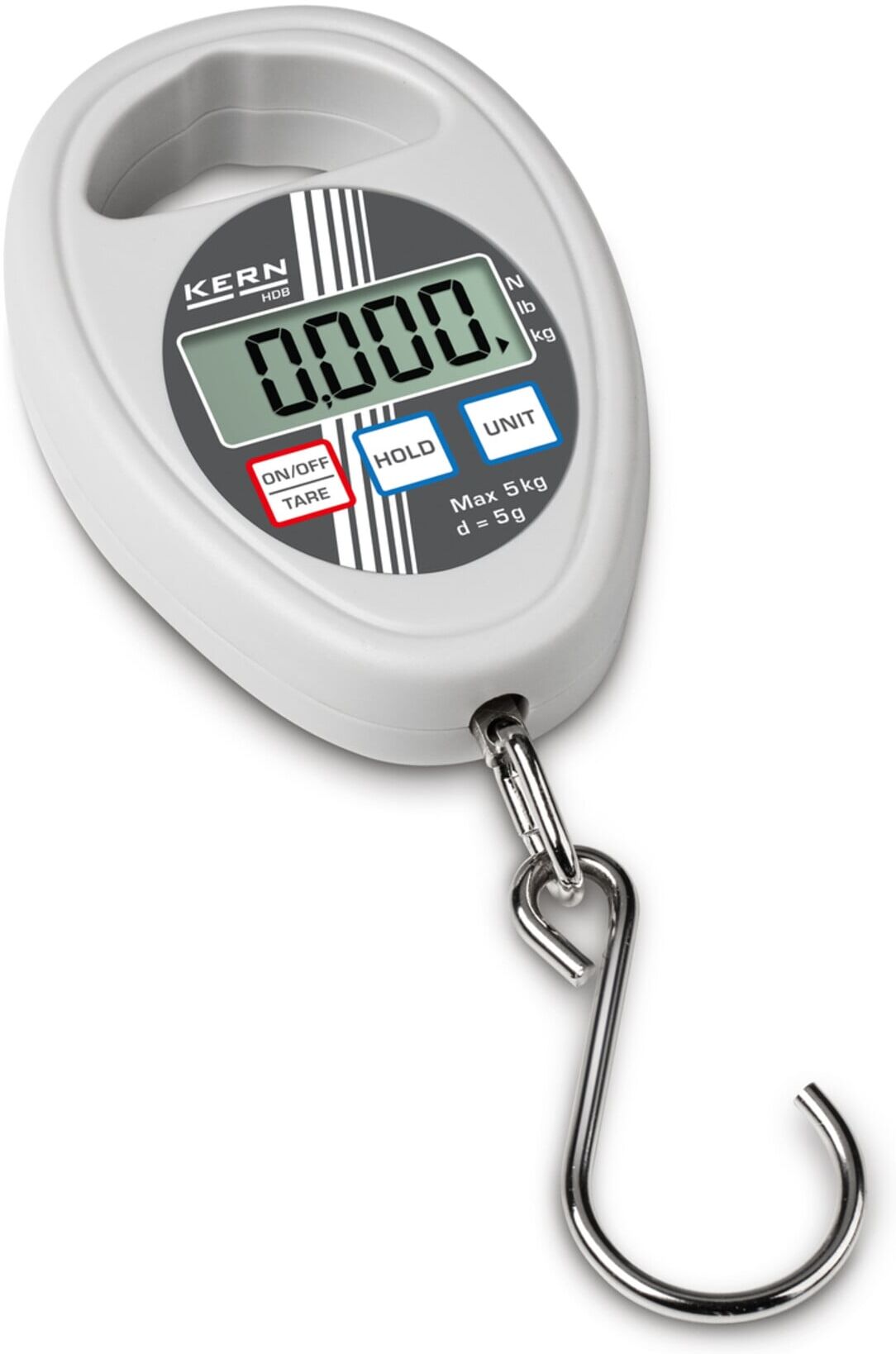 Kern Hängewaage HDB 5K5N+C kalibriert, Wägebereich 5 kg, Ablesbarkeit 5 g ; KERN & Sohn)