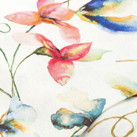 Dekostoff Fantasy-Blumen "Lorena", natur-color
